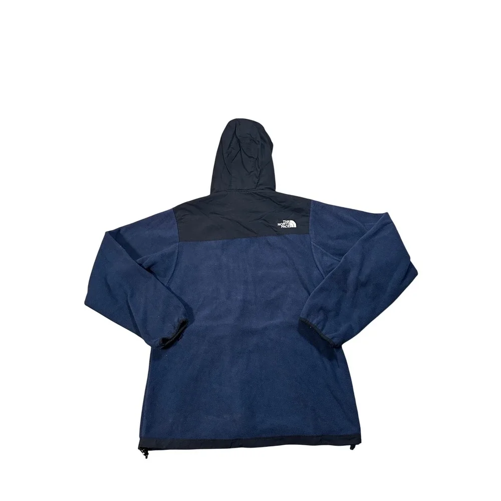 The North Face Denali Fleece Hoodie Mens Medium Navy Blue Black Full Zip Jacket